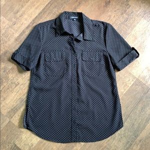 Black polka dot blouse